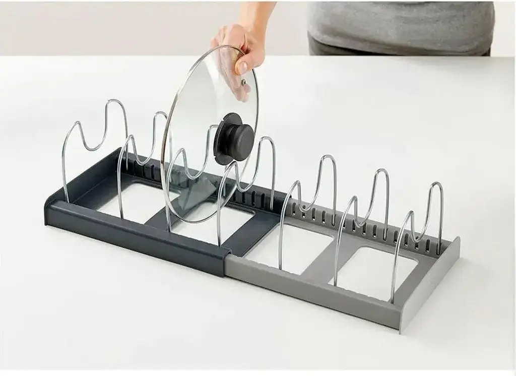 Розсувний тримач для зберігання кришок Dish Rack з неіржавкої сталі - фото 9
