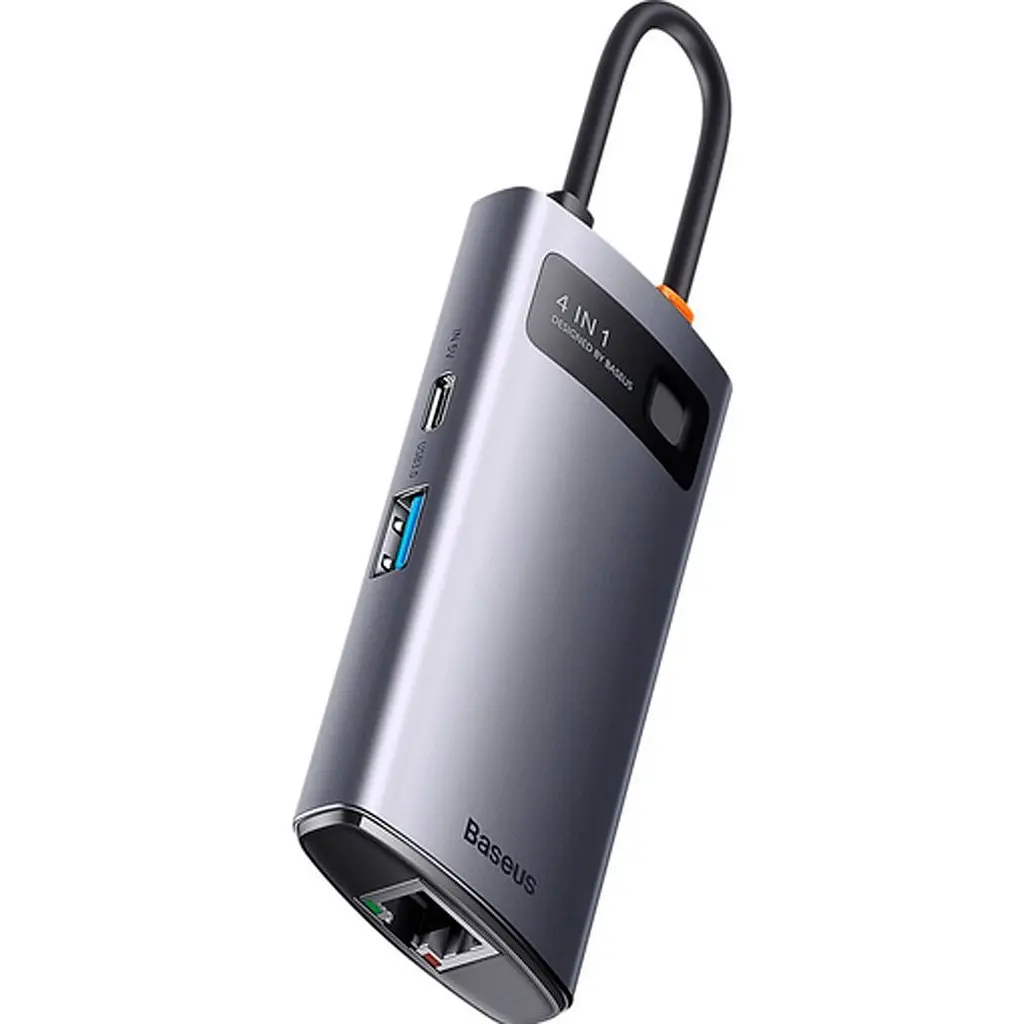 USB-хаб Baseus Metal Gleam Series 4-in-1 Gray (WKWG070113) [110336] - фото 2
