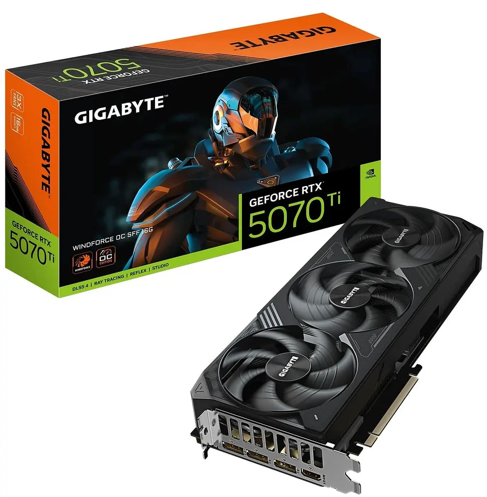 Відеокарта GIGABYTE RTX 5070 Ti 16GB WINDFORCE OC SFF (GV-N507TWF3OC-16GD) (GDDR7, 256 bit, PCI-E v5.0 x16) - фото 10