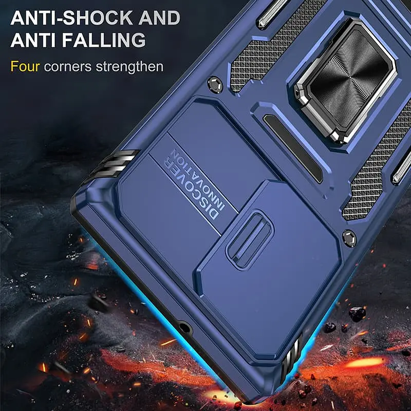 Чехол ударопрочный Epik Camshield Army Ring для Samsung Galaxy S24 Ultra Синий/Navy - фото 7