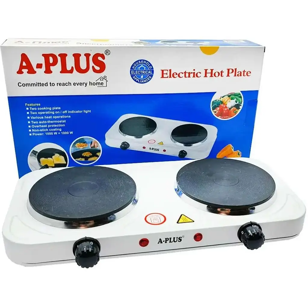 Плита двоконфоркова дискова кухонна A-Plus 2104 настільна переносна 2000 Вт Білий - фото 6