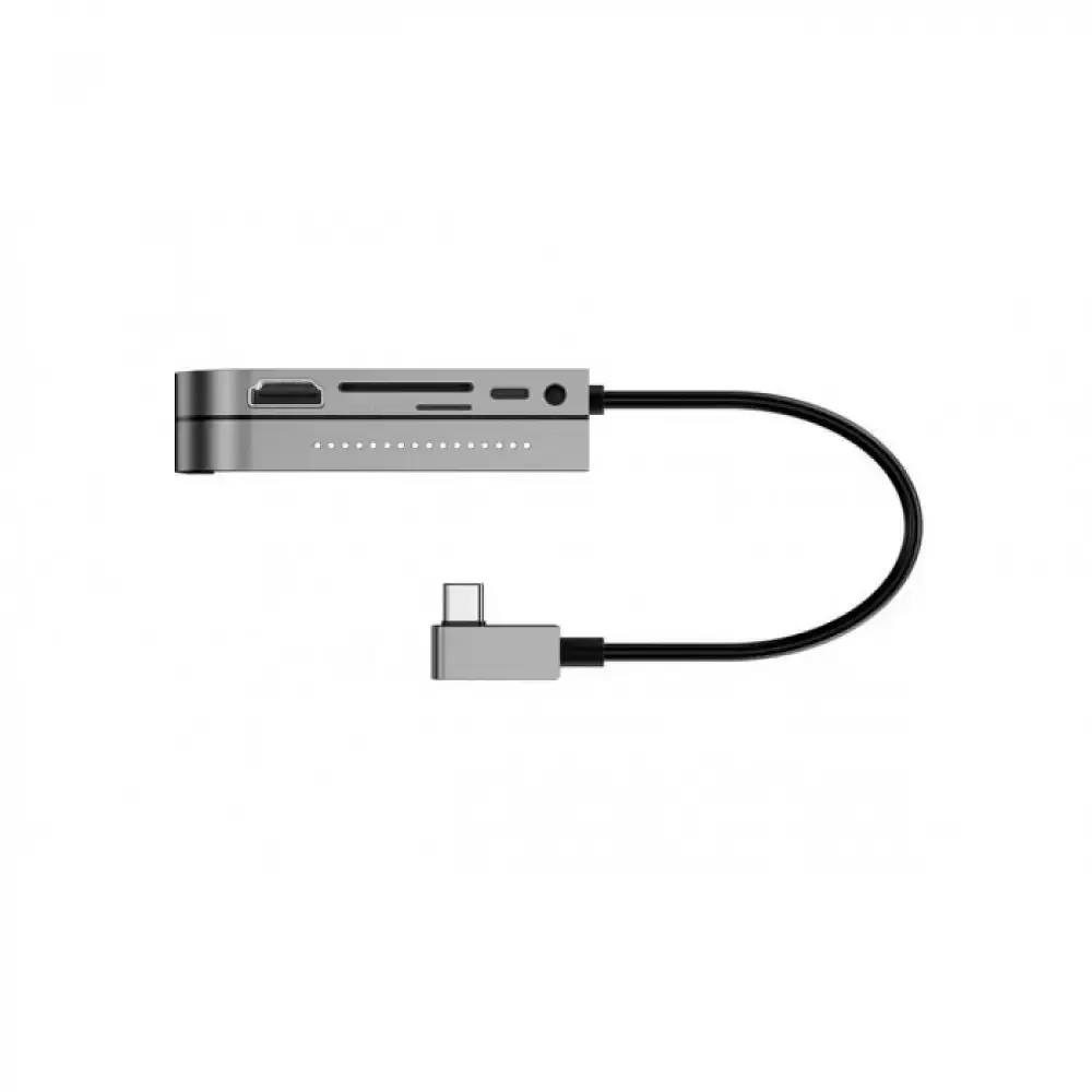 USB-хаб Baseus Bend Angle No.7 Multifunctional Type-C HUB Converter (Upgrade) CAHUB-CWJ0G Space Grеy - фото 3