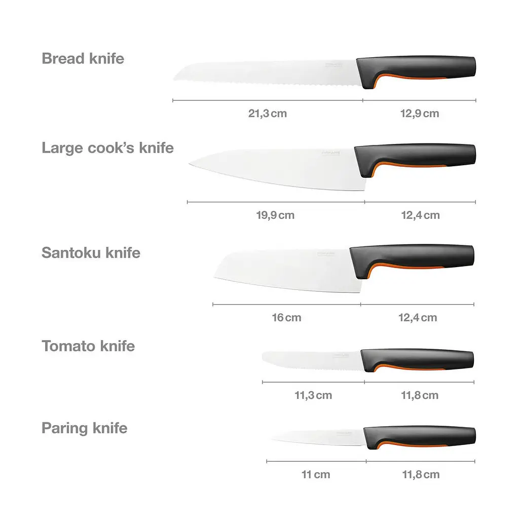Набір кухонних ножів Fiskars Functional Form 5 шт. та точилка Xsharp (1055801) - фото 4