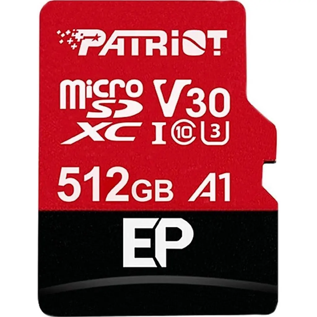 Карта пам'яті Patriot LX microSDXC 512GB UHS-I U3 V30 A1 EP + SD adapter (PEF512GEP31MCX) [113853] - фото 2