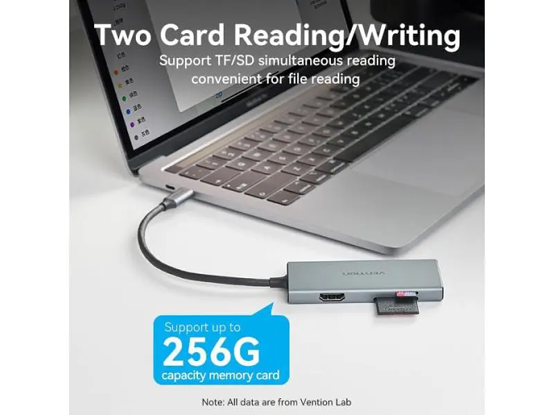 USB-хаб + картридер Vention 6-in-1 0.15м Silver (TOOHB) - фото 8