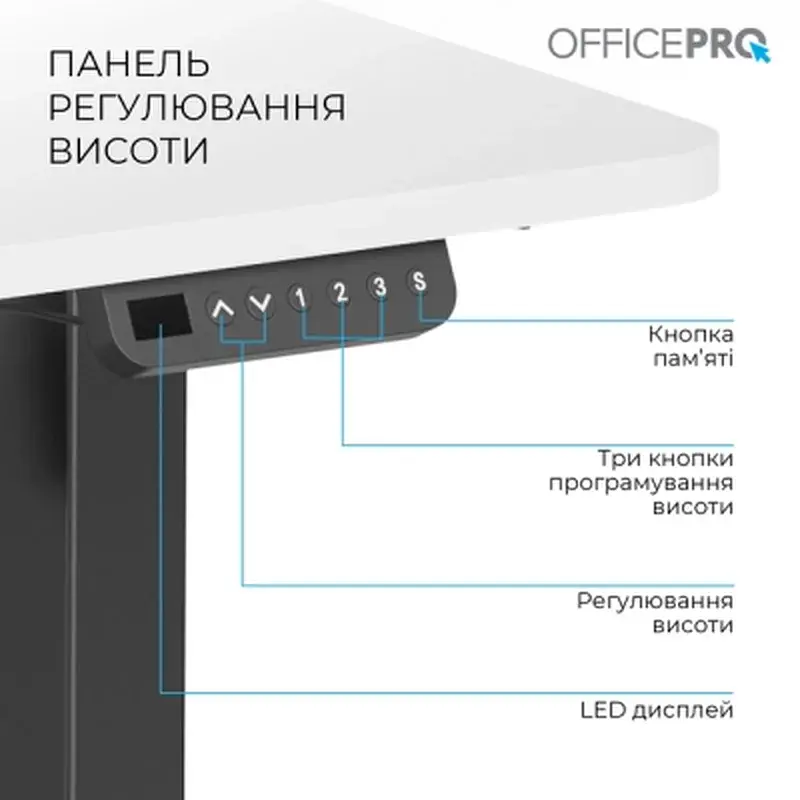 Комп'ютерний стіл OfficePro ODE1470WB White/Black (ODE1470WB) - фото 5