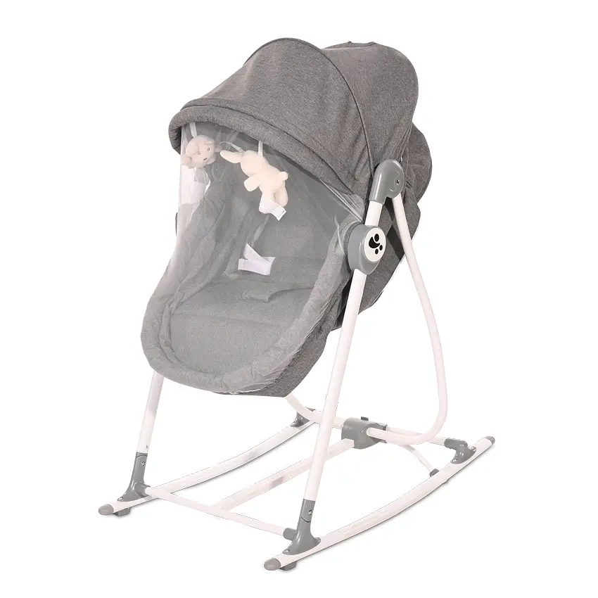 Кроватка - качалка - шезлонг для новорожденных 3в1 Alicante Grey с игрушками Lorelli Серый - фото 3