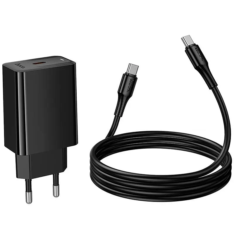 МЗП Hoco CS93A Leader PD20W (1USB-C) + кабель Type-C to Type-C Black - фото 4