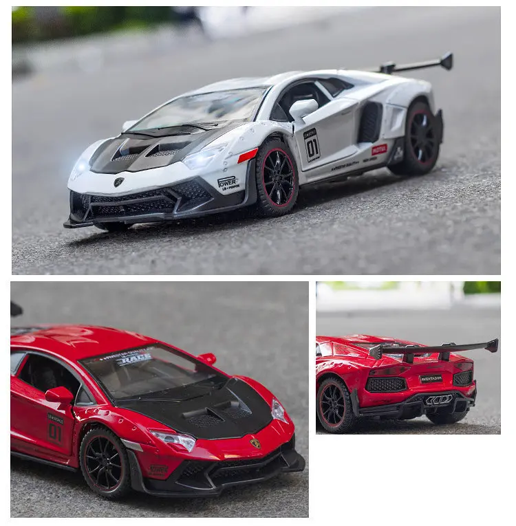 Колекційна металева модель автомобіля TK Group Lamborghini Aventador LP700-4 у широкому обвісі з інерцією, світлом та звуком 1:32 - фото 6