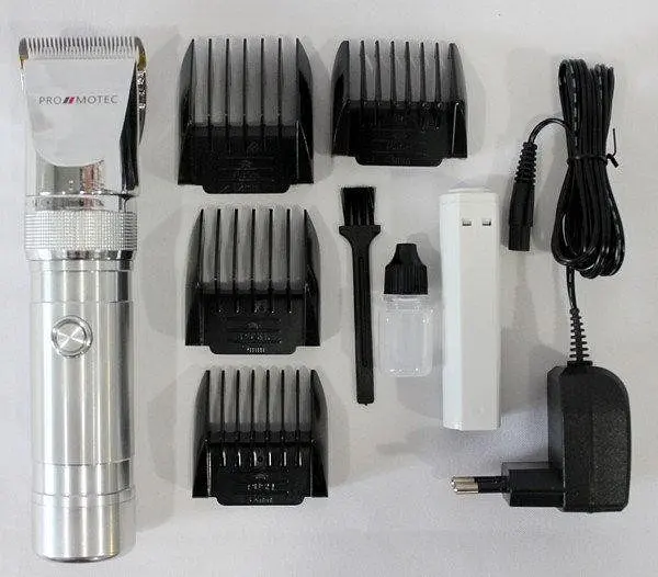 Професійна акумуляторна машинка для стрижки волосся Promotec PM 358 Срібло - фото 3