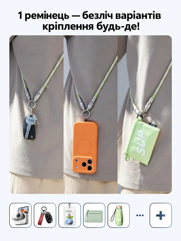 Кабель-ремінець UGREEN L508 USB-C - USB-C 60 Вт 1,2 м зелено-білий (35500) - фото 11