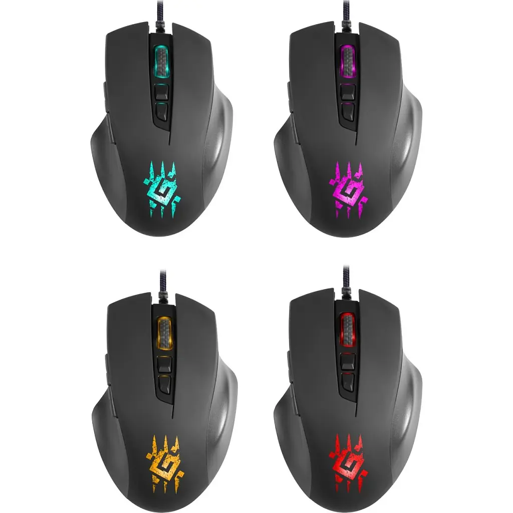 Компьютерная мышка Defender Wolverine GM-700L игровая RGB 7 кн. 12800 dpi черная (52700) - фото 3