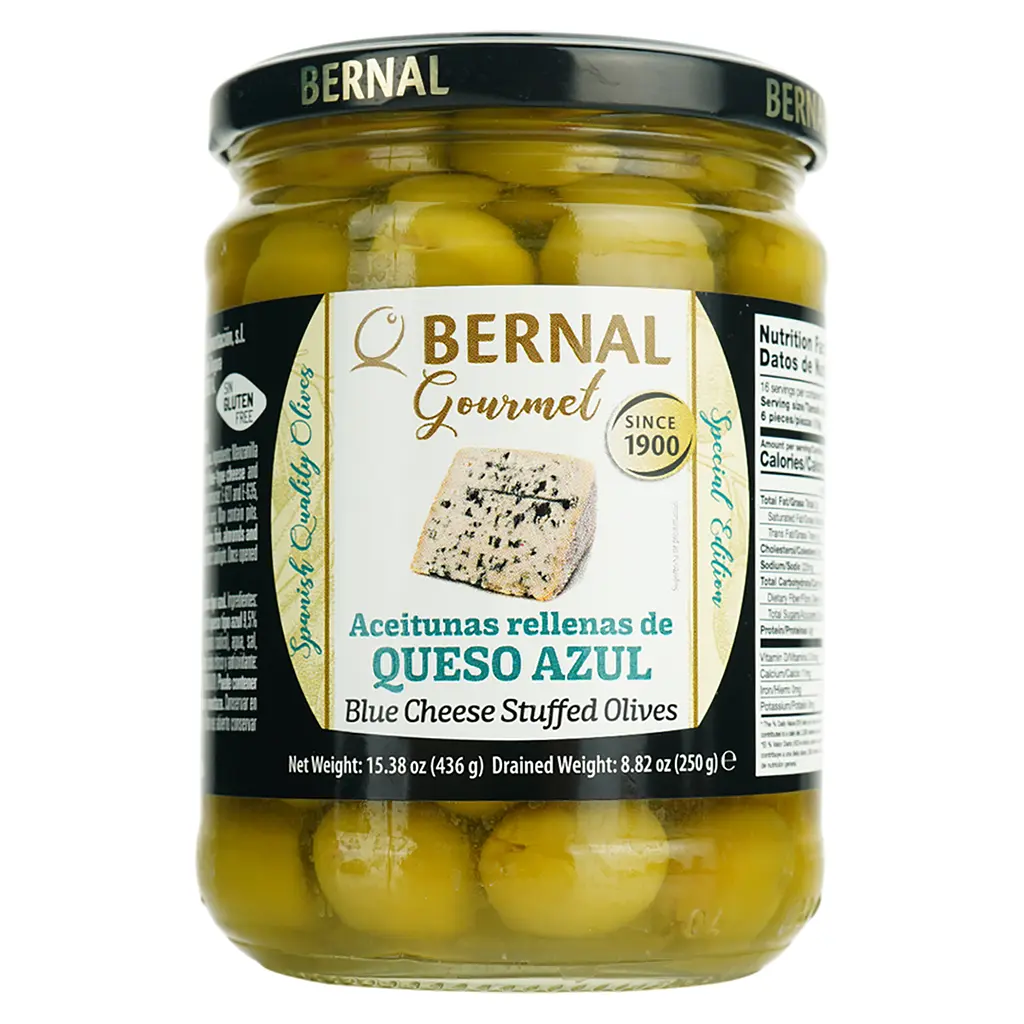 Оливки Bernal Gourmet фаршированные голубым сыром 436 г - фото 2