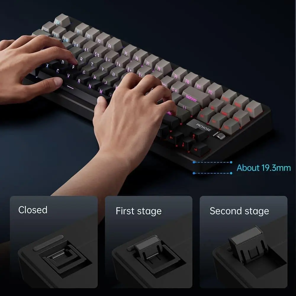 Клавіатура MCHOSE G87 RGB Mechanical Matcha Latte Switch V2 Wireless (MC-G87-17) Black/Pink (G-000003611) - фото 9