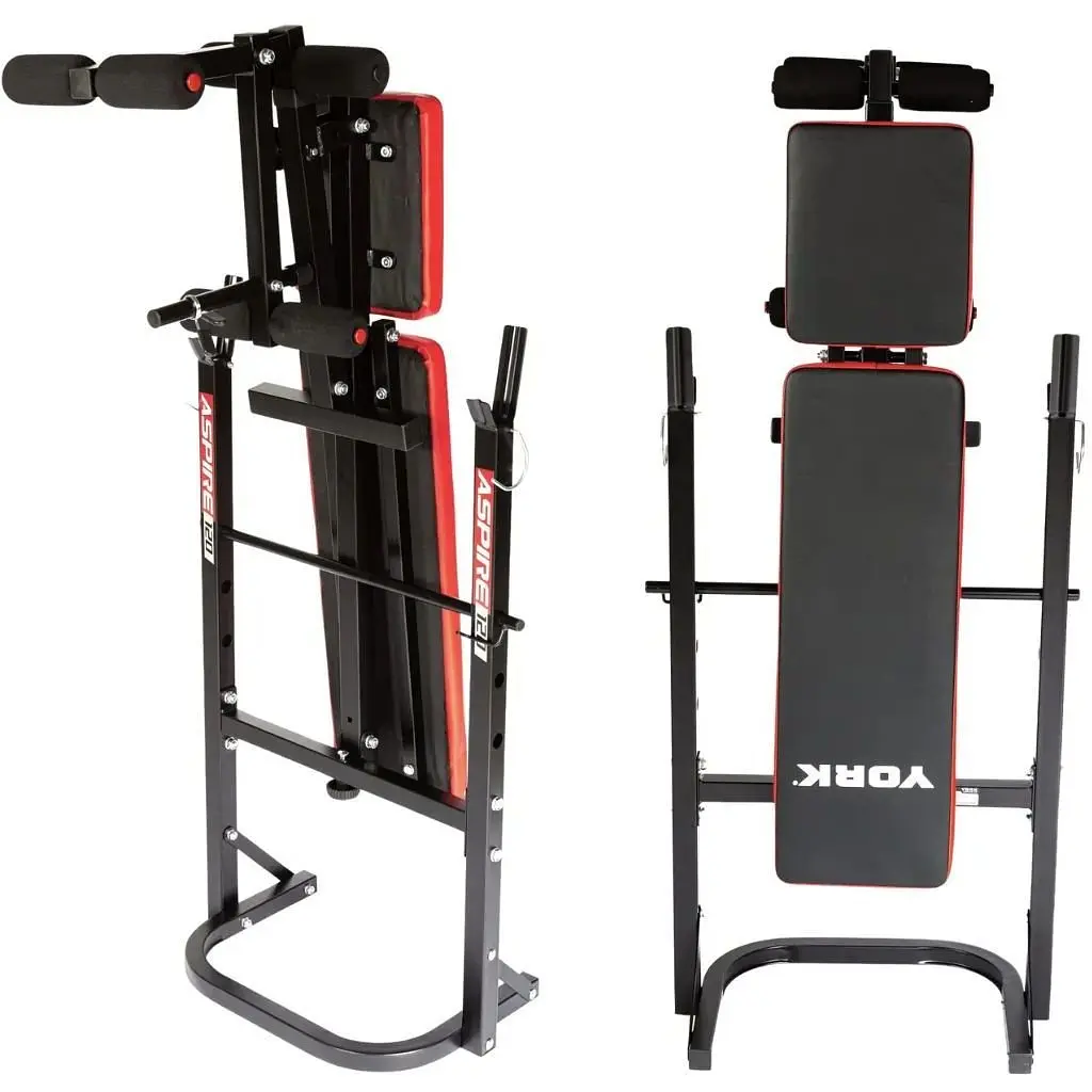 Скамья тренировочная York Fitness ASPIRE 120 складная со стойкой под штангу. - фото 6