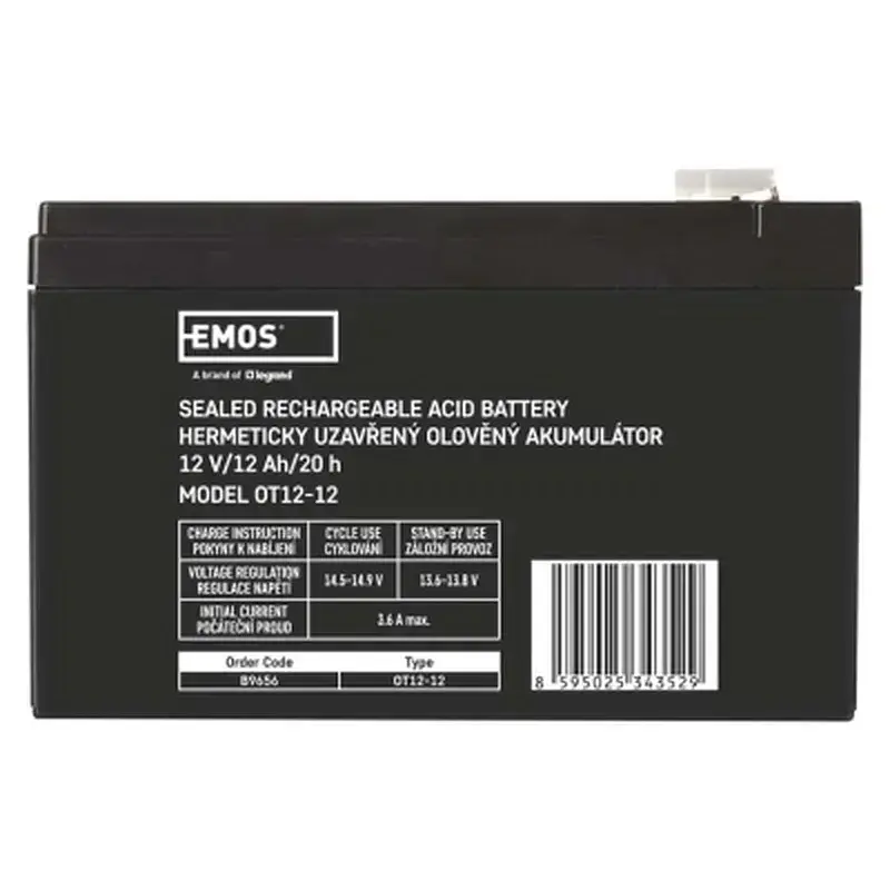 Батарея до ДБЖ EMOS 12V 12Ah (B9656) - фото 2