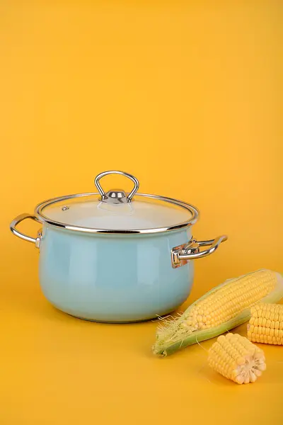 Кастрюля эмалированная Infinity Turquoise Blue, со стеклянной крышкой, 16 см, 2,1 л, голубой (6667309) - фото 2