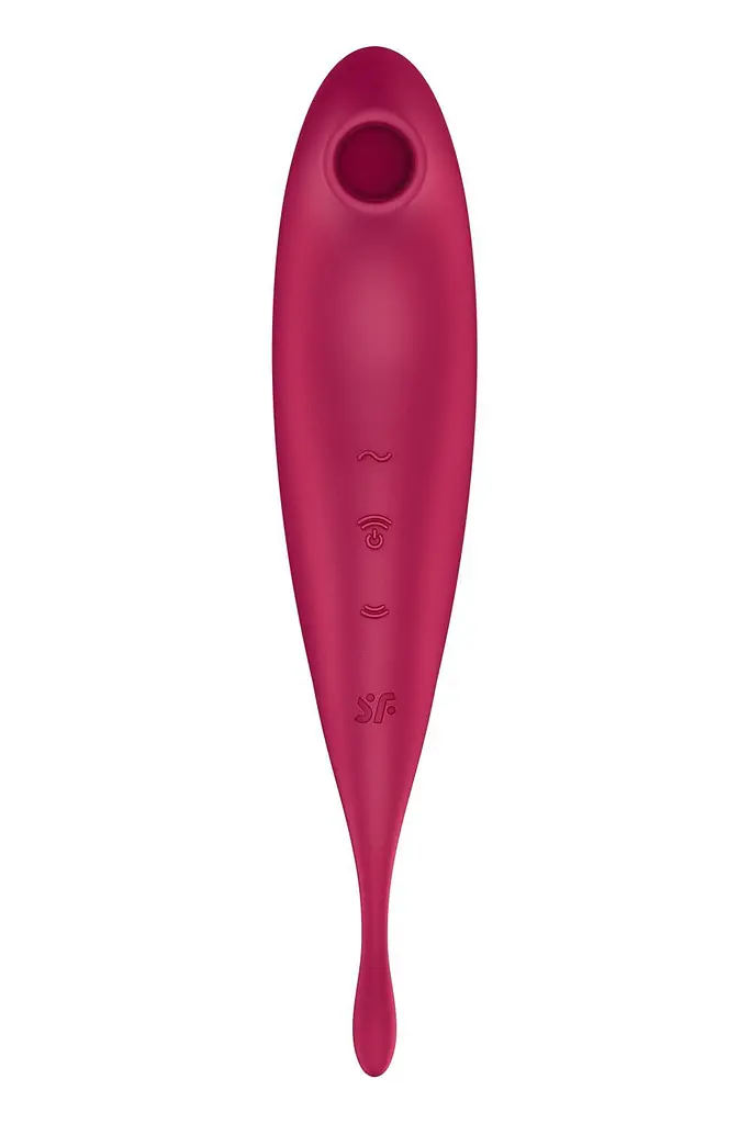 Вакуумный стимулятор клитора с вибрацией Satisfyer Twirling Pro+ красный - фото 3