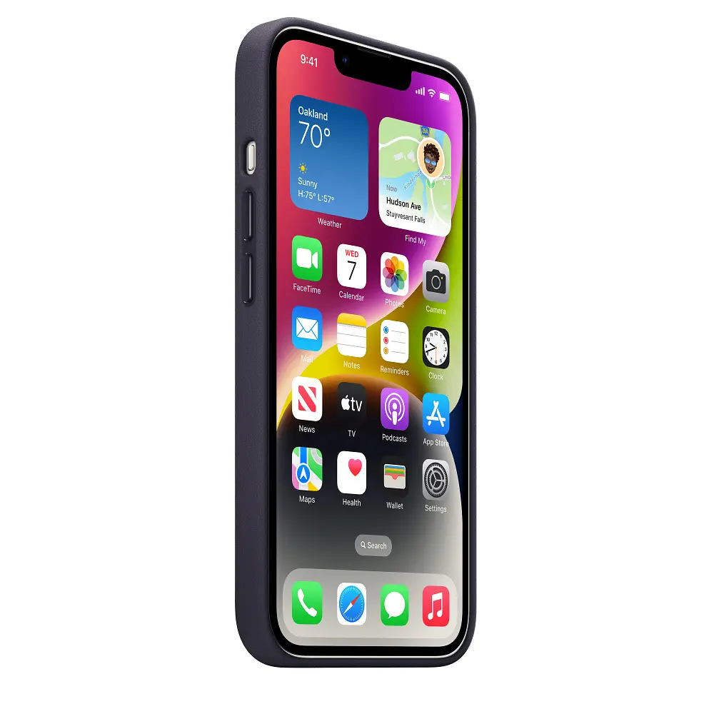 Чохол Apple Leather Case with MagSafe для Apple iPhone 14 Ink (MPP63) [77036] - фото 3