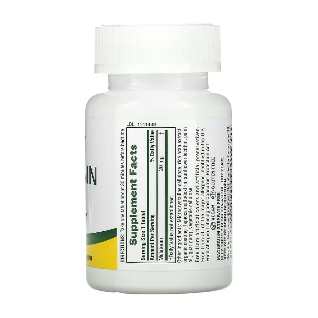 Мелатонін швидкої дії Melatonin 20 мг - 90 таблеток - фото 2