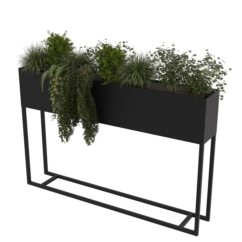 Вазон-кашпо для квітів Nice & Cozy Stand 120x20x80 см на підставці чорний