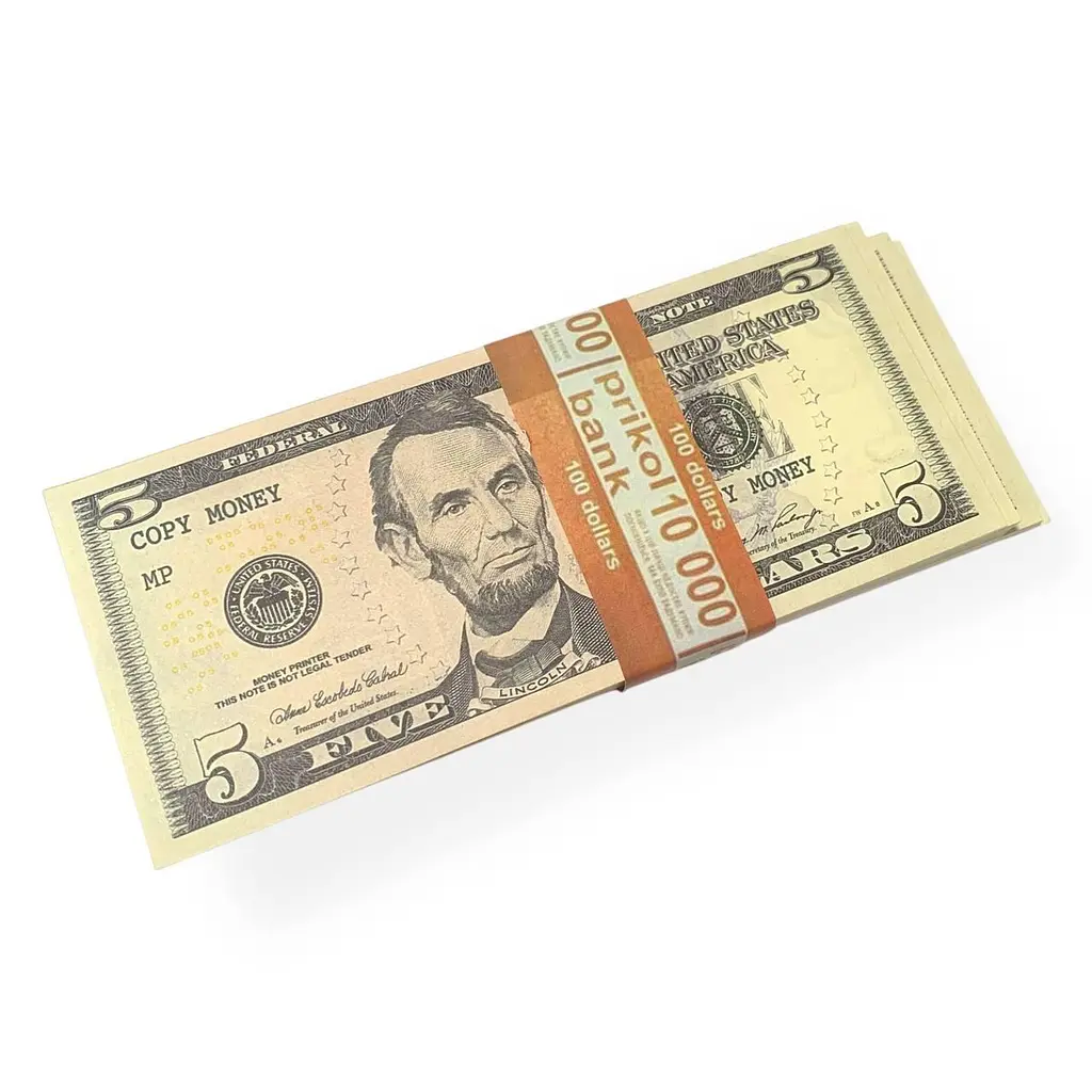 Купюри сувенірні номіналом 5 доларів США 100 шт. - фото 6