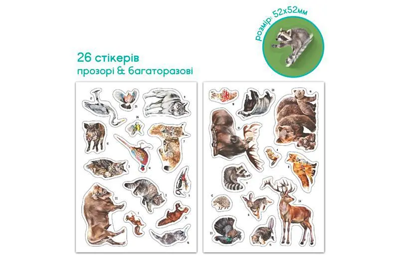 Постер з наклейками DoDo Мешканці лісу XL розвиваючий плакат для дітей (300894) - фото 5