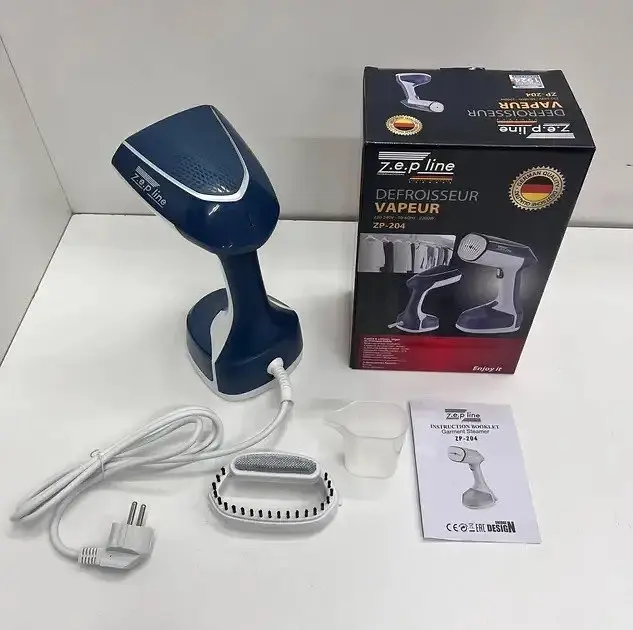 Вертикальный отпариватель Zepline ZP-204 ручной паровой утюг для глажки одежды 0.2 л 2200 Вт Бело-синий - фото 4