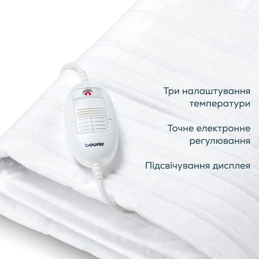 Beurer Электропростынь Beurer 150х80 см 60 Вт, 3 режима флис белый - фото 5