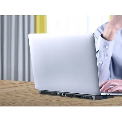 Концентратор Cablexpert USB-C 9-in-1 (USB-hub + HDMI/VGA/PD/CR/LAN/3.5mm) (A-CM-COMBO10-01) - фото 2