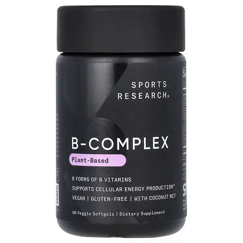 Комплекс вітамінів групи В B-Complex Plant-Based 60 рідких капсул Sports Research vit0005648