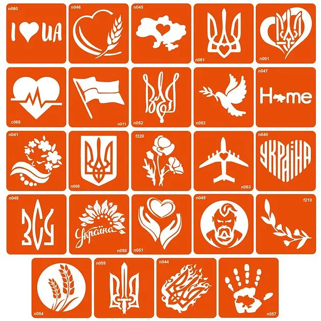 Набор для био-тату Я люблю Украину - глиттер Fresh Tattoo set-i-love-ukraine-glitte - фото 3