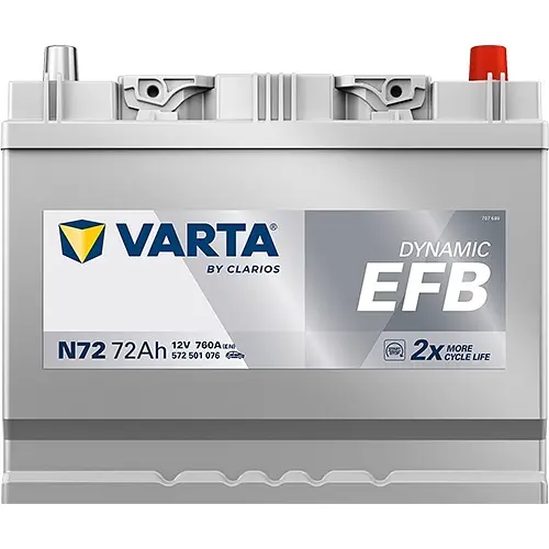 Акумулятор Varta Dynamic EFB 12В 72Аг 760А (EN) R+ (572501076) - фото 3