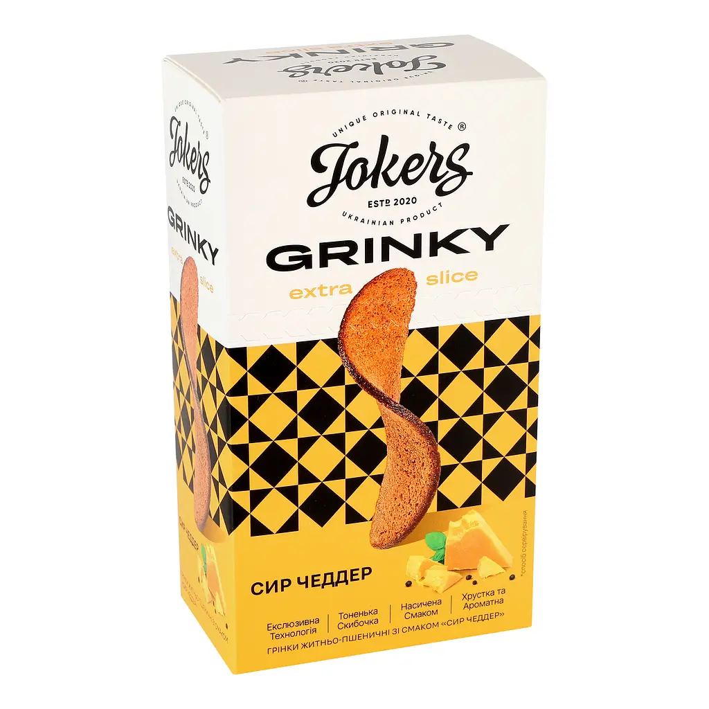 Гренки Jokers Extra Slice ржано-пшеничные со вкусом сыра чеддер 90 г (968978) - фото 2