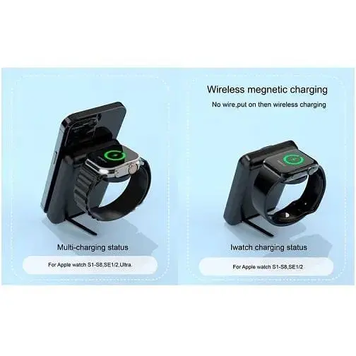 Магнітний павер банк Foldable Magnetic Wireless Charger with зарядний 2-in-1 5000mAh power bank D8 - фото 7