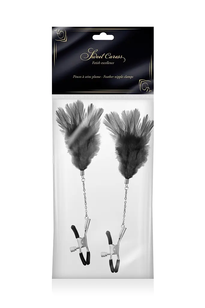 Затискачі для сосків Sweet Caress Set 2 Black Breast Clamps (чорний) - фото 2