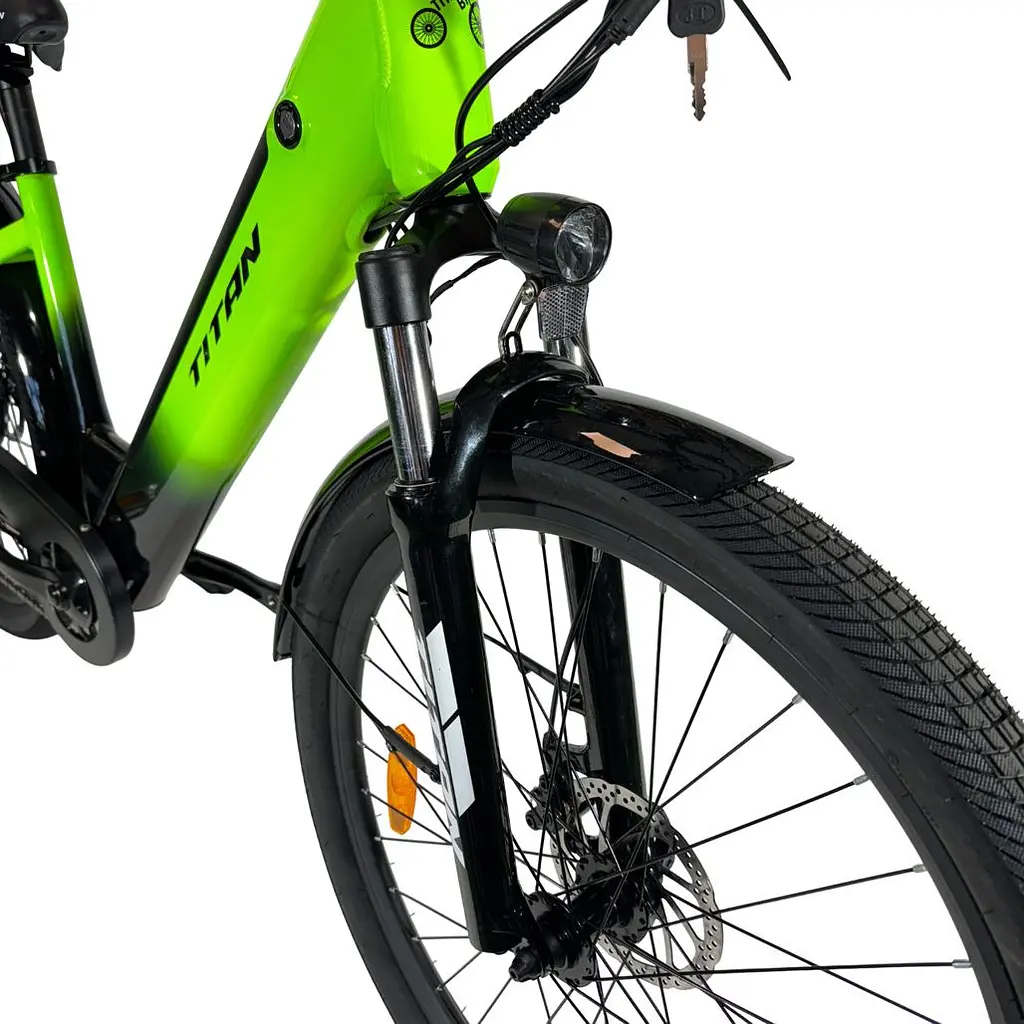 Электровелосипед E-Titan Volt 2024 Black/Green [27ETJA-004978] [130993] - фото 3