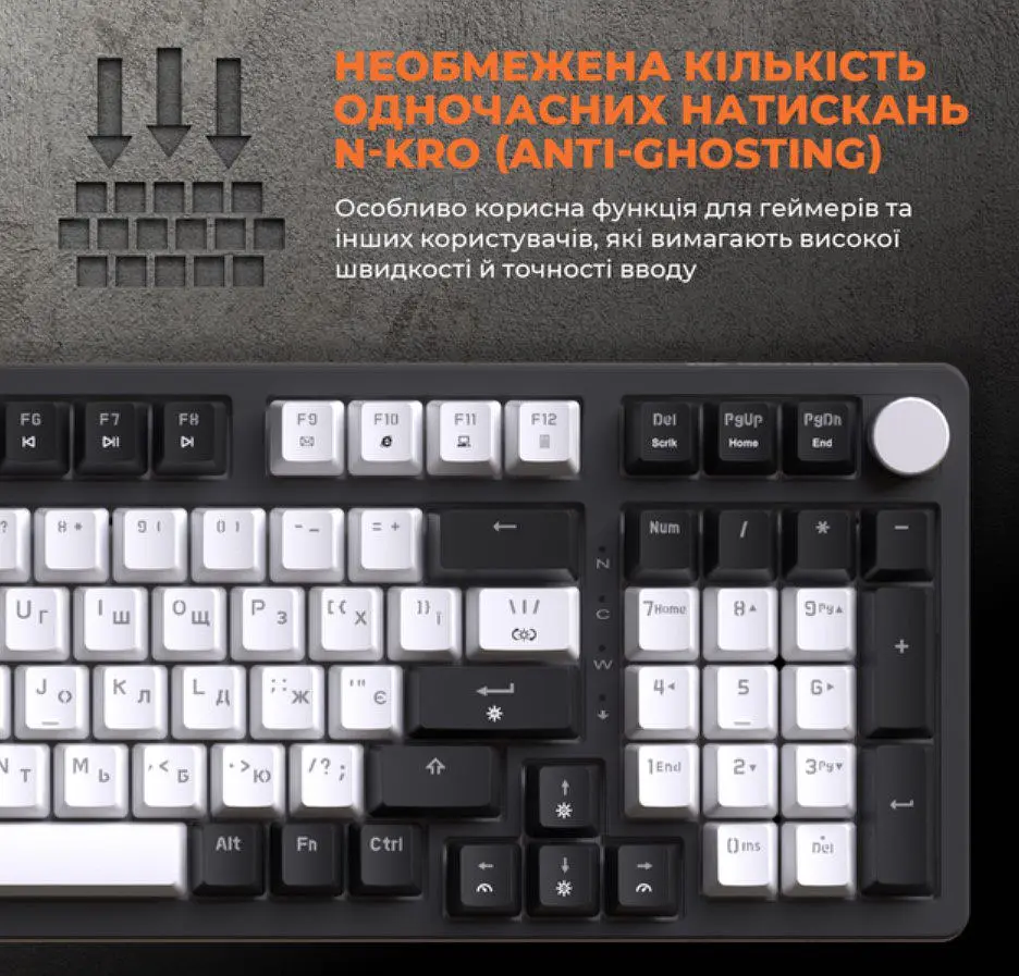 Механічна ігрова клавіатура GamePro GPMK-170 Outemu Red Switch Hot-Swap RGB Black - фото 16