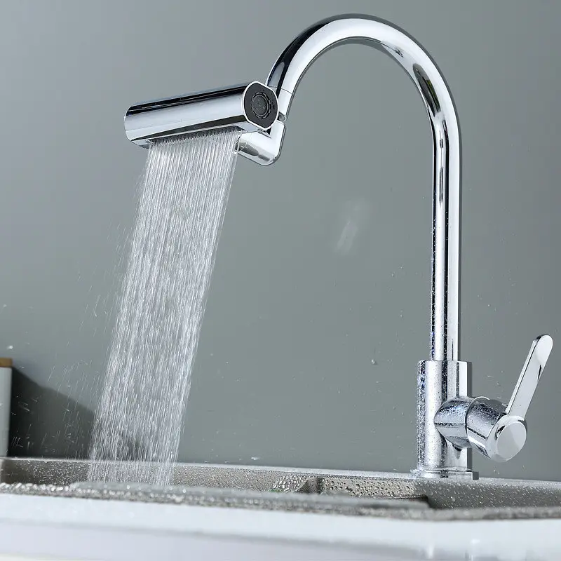 Водозберігальна насадка SHOWER HEAD на кухонний кран з широкою лійкою – розпилювачем та обертанням 360° · 4 режими струменя - фото 4