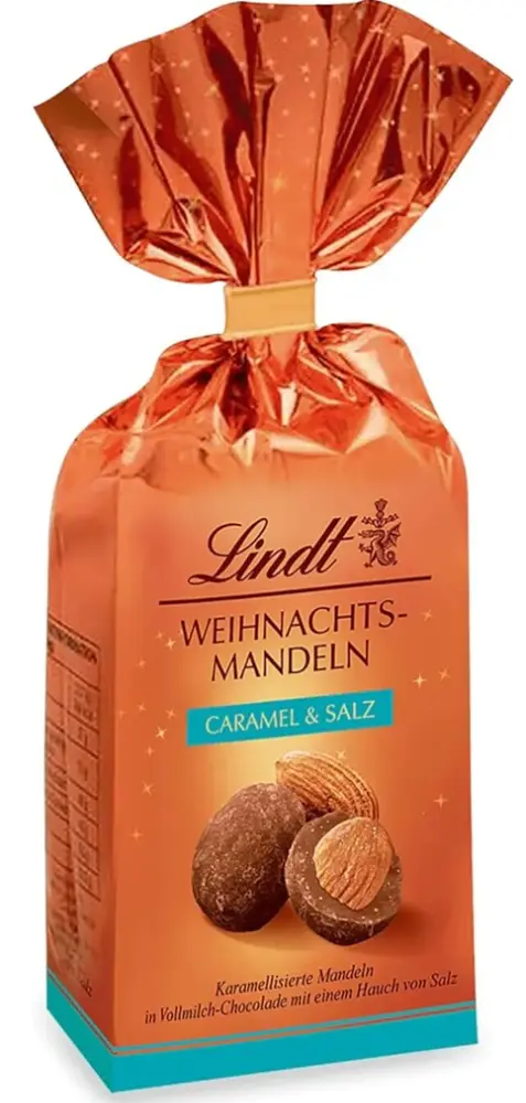 Шоколадні цукерки з мигдалем Lindt Weihnachts Mandeln Caramel Salz 100г - фото 2