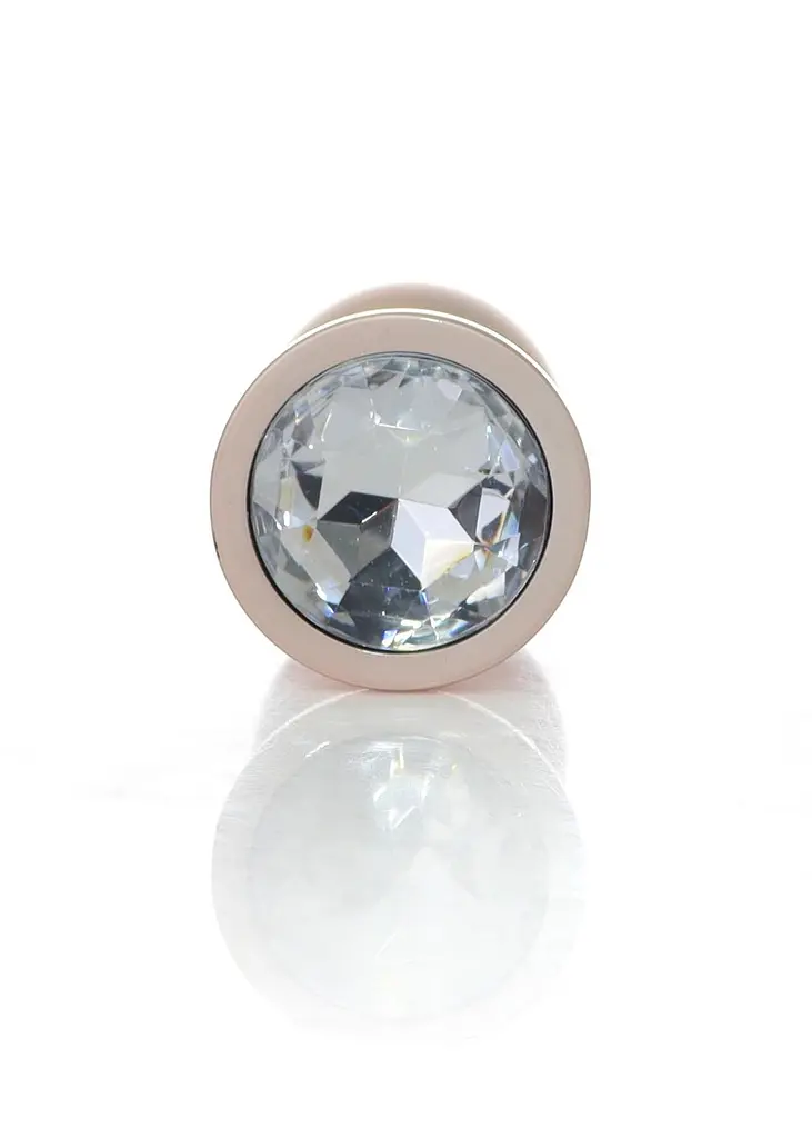 Анальна пробка - Jewellery Pearl Gold Plug Clear M - фото 4
