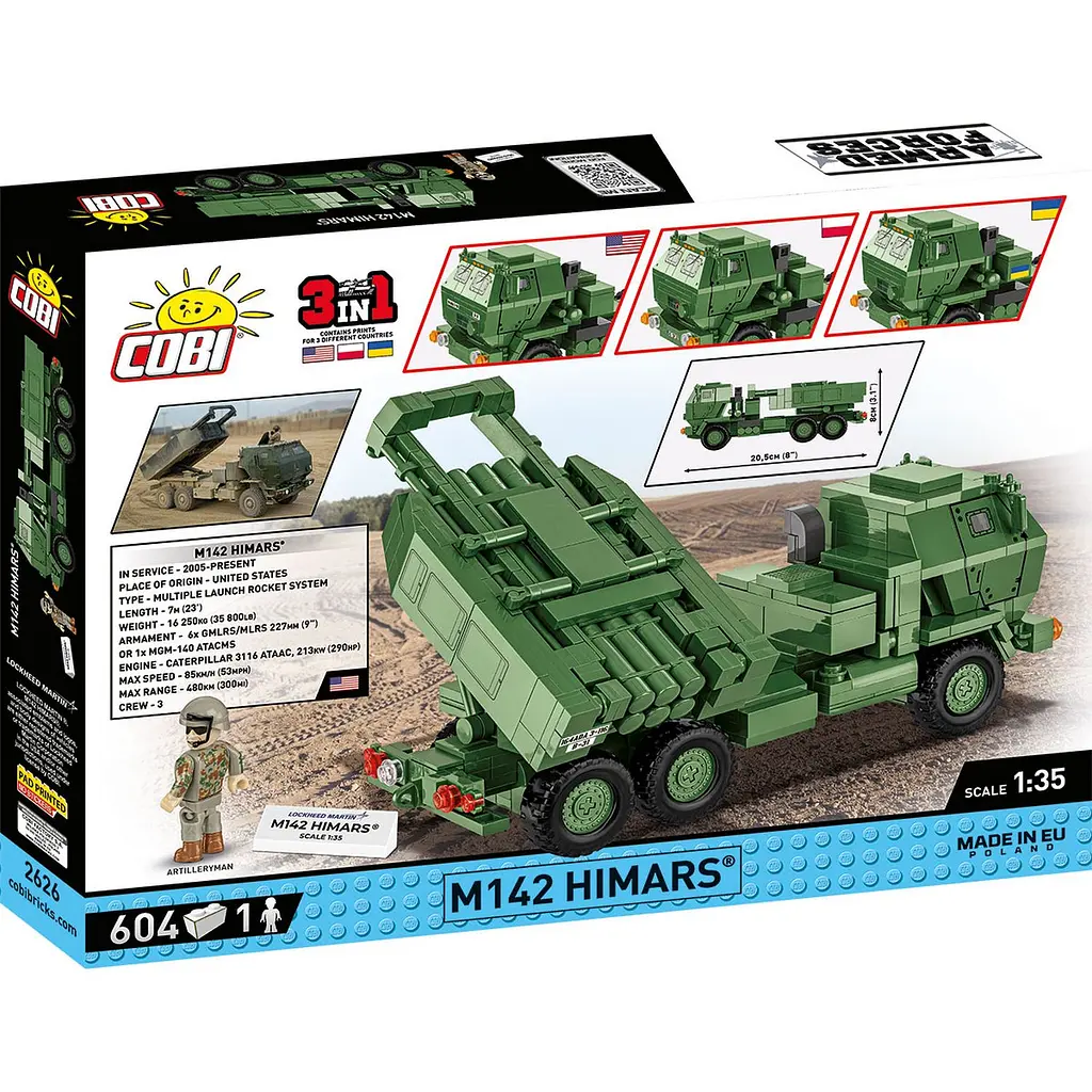 Конструктор Cobi РСЗО Himars M142 UA/PL/US 604 детали (COBI-2626) - фото 2