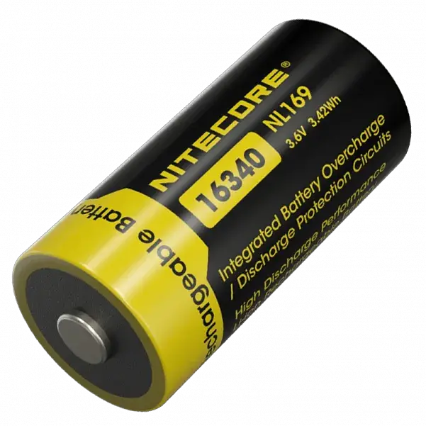 Акумулятор захищений Nitecore Li-Ion CR123A NL169 950mAh 3.6V Чорно-жовтий (2465636015)