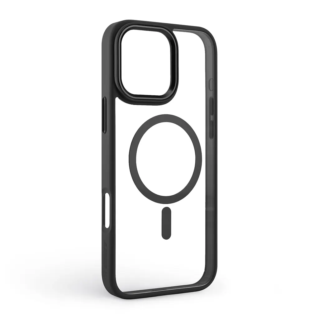 Чехол Apple iPhone 16 Pro Max, Unit MagSafe, черный, прозрачный, магсейф, противоударный, магнитный, панель-накладка с поддержкой MagSafe, с поддержкой беспроводной зарядки, TPU+PC, защита всего корпуса, ударопрочный, ArmorStandart (ARM78713) - фото 2