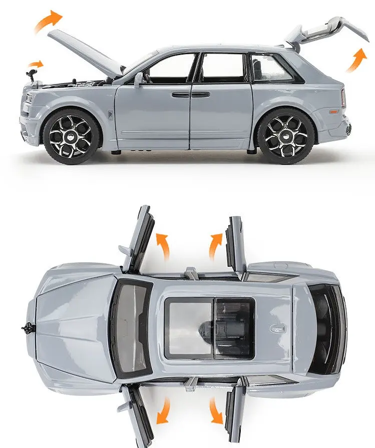 Колекційна металева модель автомобіля АвтоЕксперт Rolls-Royce Cullinan Black Badge з інерцією, світлом та звуком 1:32 - фото 9