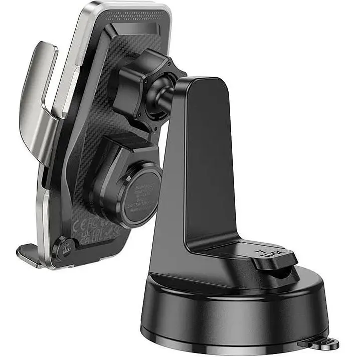 Тримач з бездротовою зарядкою HOCO HW27 Traveler infrared RGB wireless car holder (center console) 15W - фото 3
