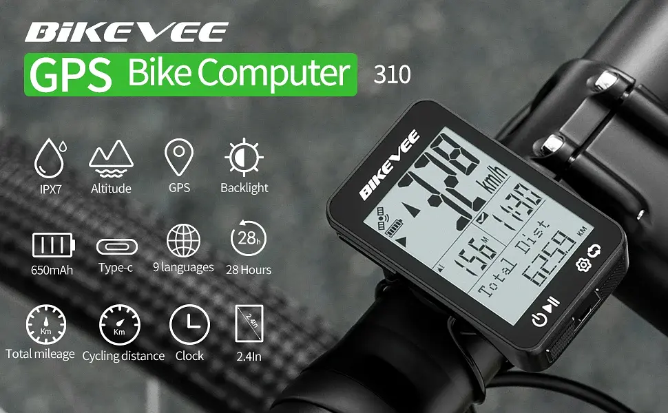 Велокомп'ютер GPS BKV-310 IPX7 LCD-2.4" підсвітка екрана (16 функцій) - фото 7