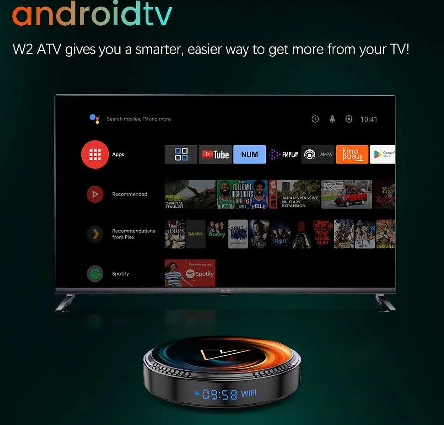 Смарт-ТВ-приставка Android SmartTV Box Vontar W2 ATV 4/64Gb Голос 4K HDR - фото 4