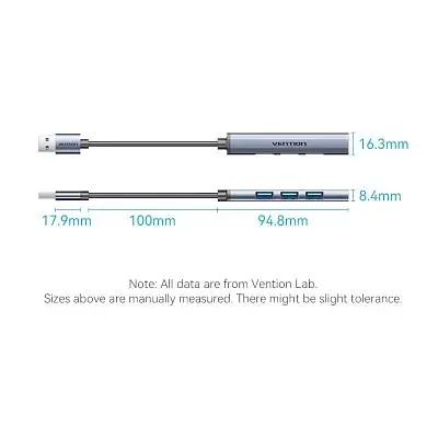 Концентратор Vention USB 3.0 to 1xUSB 3.0 + 3xUSB 2.0 0.15m gray (CKOHB) - фото 4