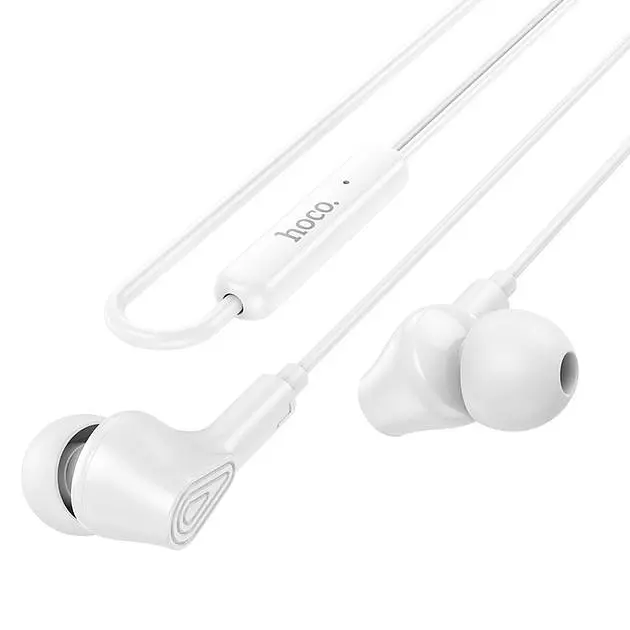 Проводные наушники Hoco M102 Ingenious universal earphones with microphone, 3.5mm, 1.2m, white - фото 2